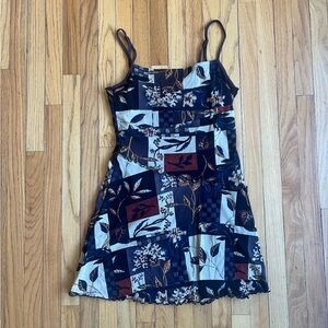CIDER BROWN PATCHWORK MINI DRESS